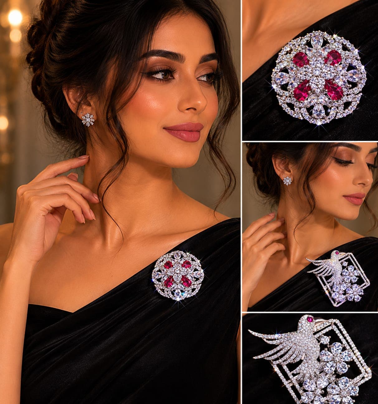 Ruby Royale Blossom Earrings 1
